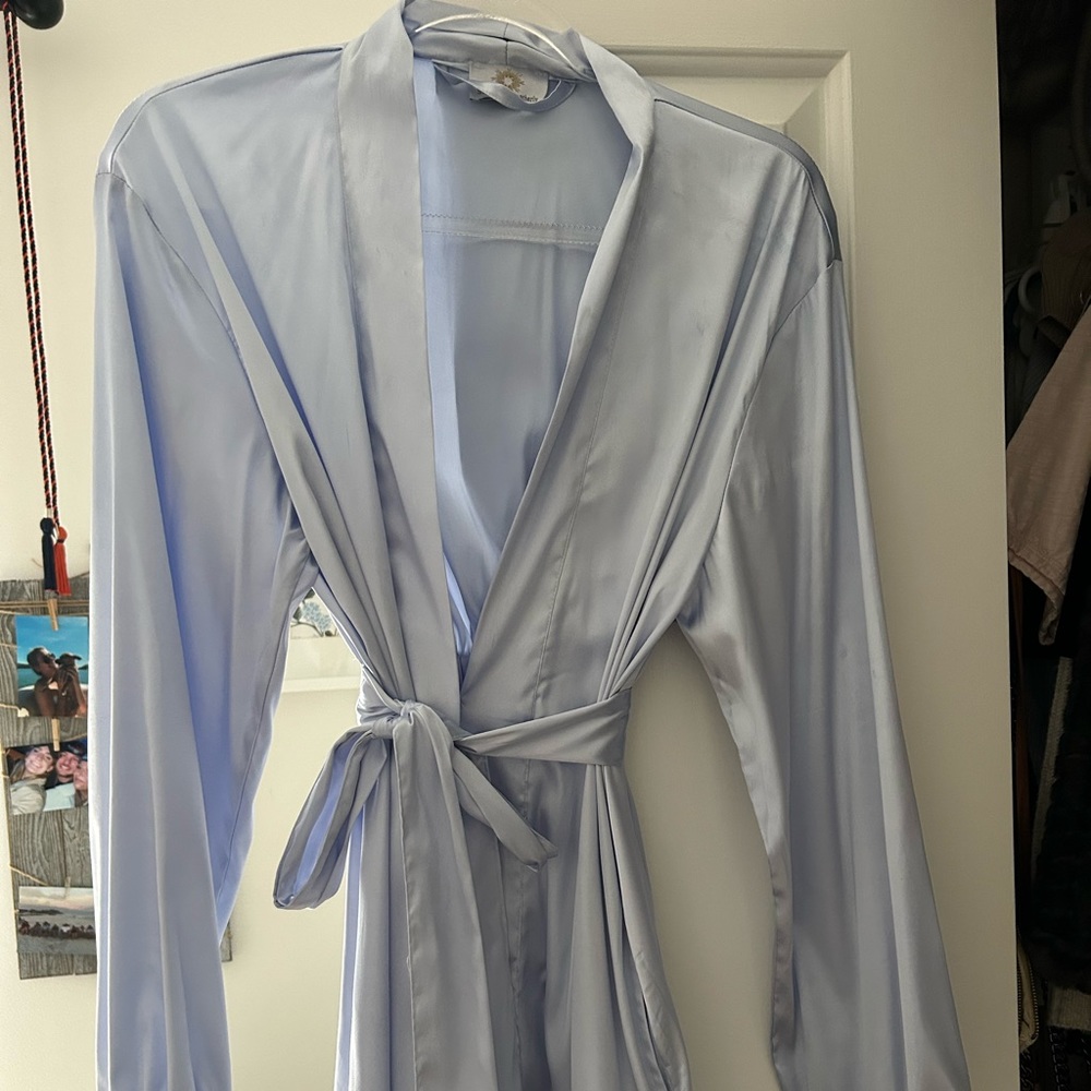 Silk blue robe